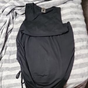 Black Sleeveless Ruched Top